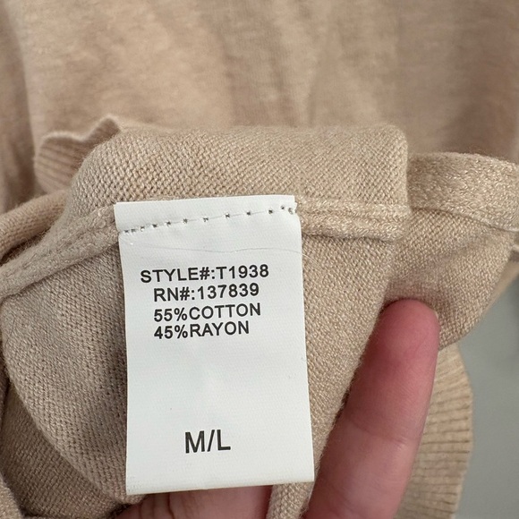 Dreamers By Debut Oversized Cotton Pink V Neck Front Seam Sweater Size M/L - Picture 8 of 12